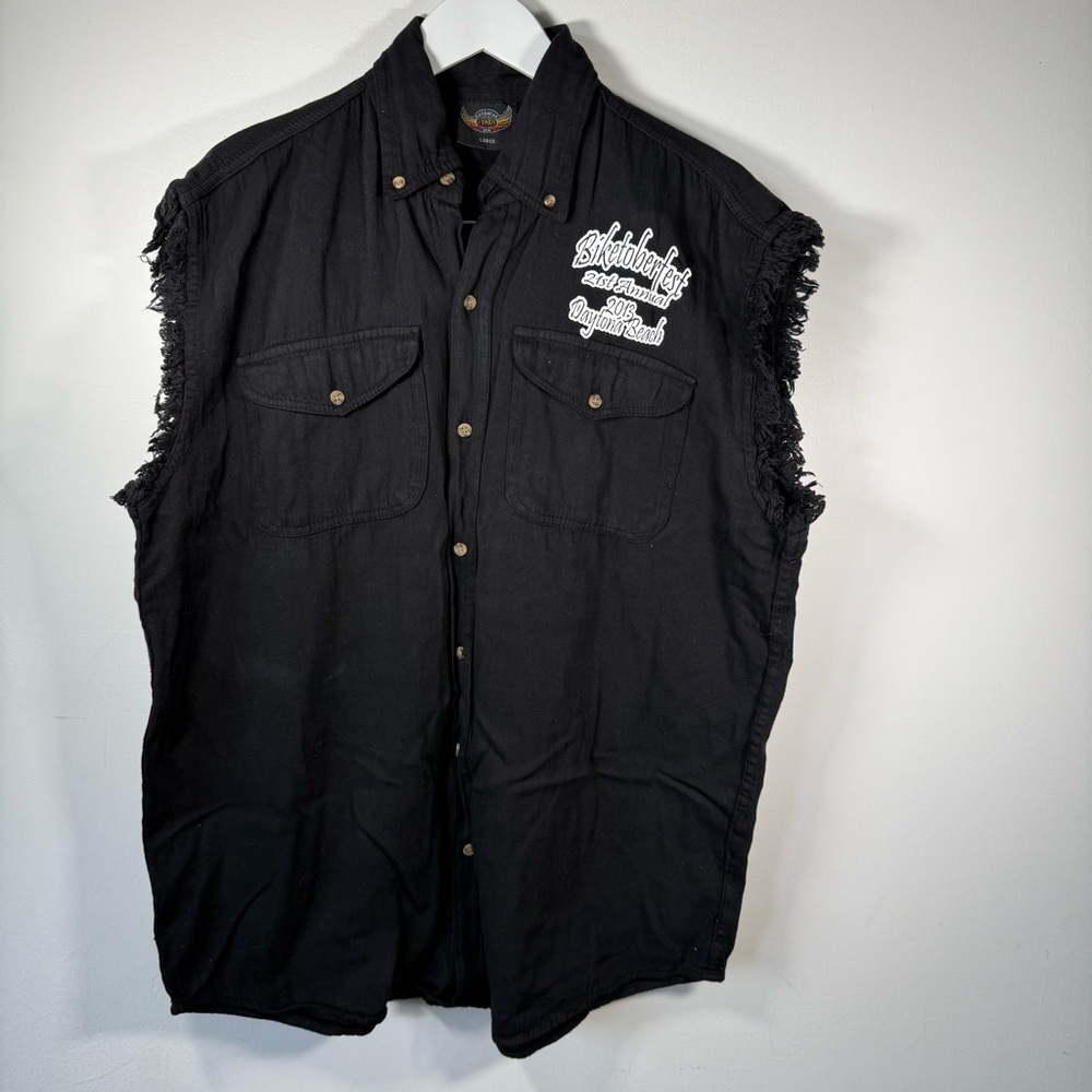 Biketoberfest 2013 Daytona Beach Black Biker Vest w/ Graphic